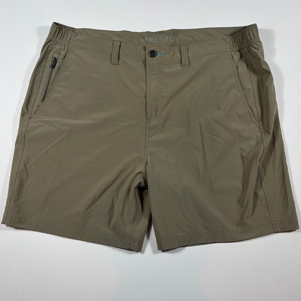 Free‎ Fly Performance Shorts Mens 3XL Coconut Charcoal Stretch Brown